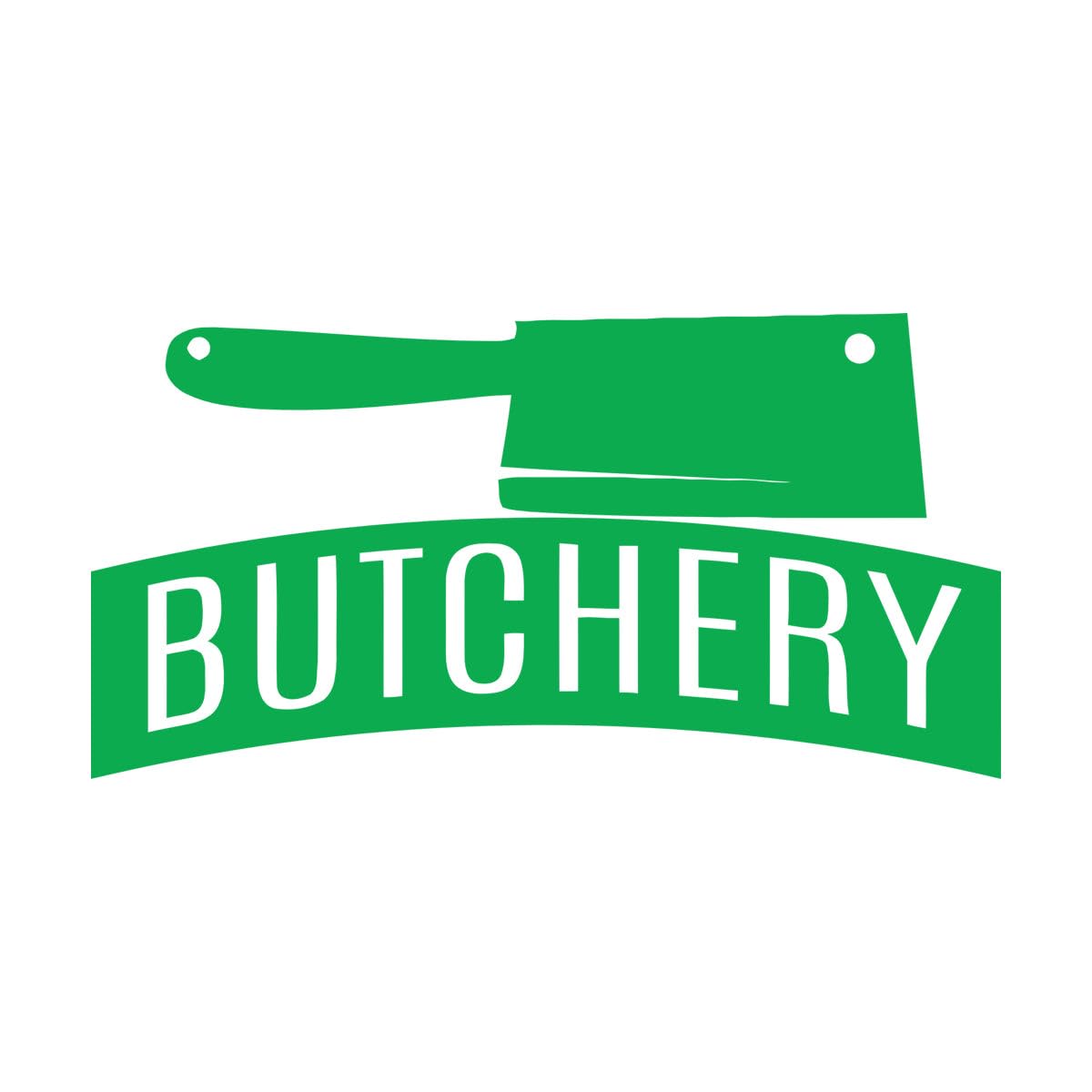 Lettering Decals Knife Butcher Shop Kitchen Meat Steak Cafe 63x122.4cm Self Adhesive Extra Large Green — image 1