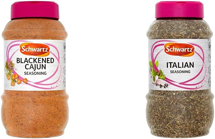 Blackened Cajun Seasoning, Cajun Spice Mix, 0.55 kg & Italian Herbs, Italian Seasoning Blend with Basil, Oregano, Rosemary and Thyme, Dried Herbs and Spices for Italian Cooking, 0.19 kg