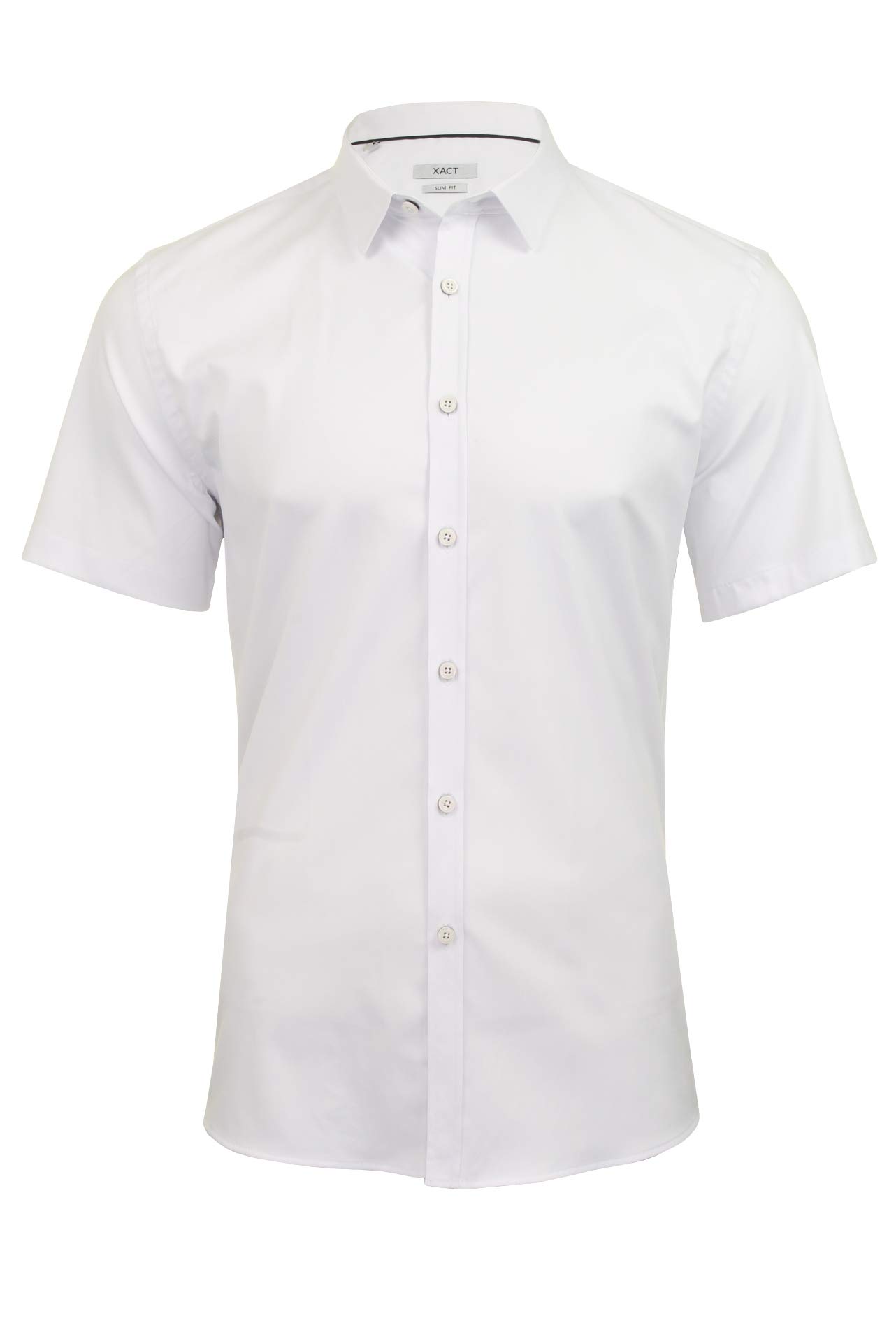 XactMens Short Sleeved Poplin Stretch Shirt - Slim Fit