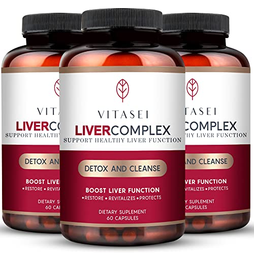Liver Cleanse Detox & Repair, Liver Complex W/Milk Thistle Extract, Garcinia, Curcumin C3, Support Herbal Supplement, Detox Formula for Women & Men, 60 Capsule (Pack of 3)