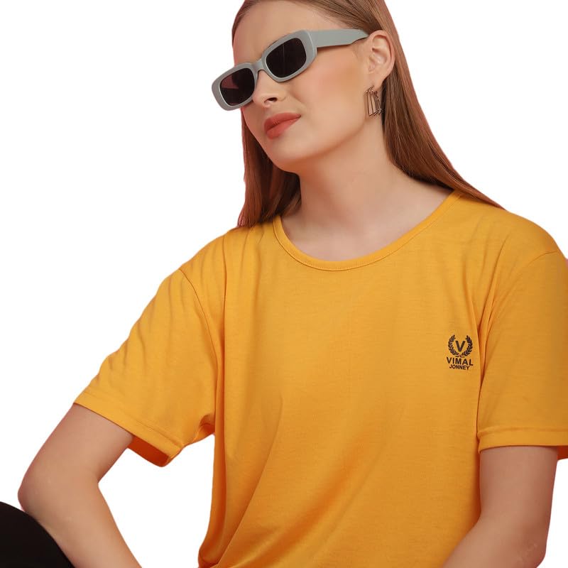 Round Neck Cotton Solid Women Regular Fit Tshirt for Women -14709 4