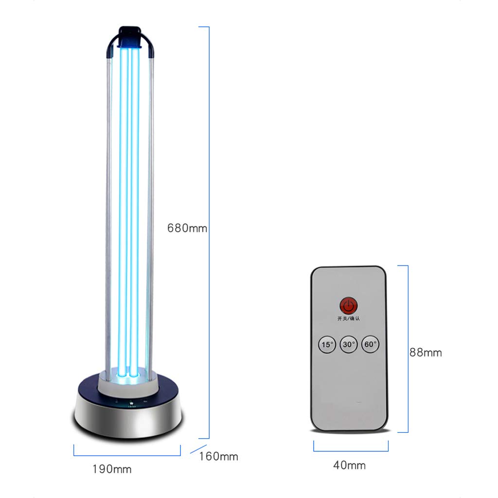 HYLR Lampada Germicida UV 100W Sterilizzazione 99% ad Ozono ad Alta Intensità con Telecomando, 1 Unità, Bianco, 100W, Ultravioletta, Casa