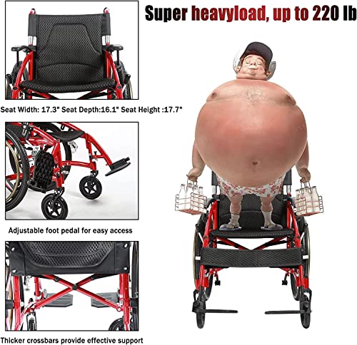 Silla de Ruedas Plegable para Adultos con Barandilla Elevable Silla de Ruedas Manual Ligera, Autopropuly Ergonómica
