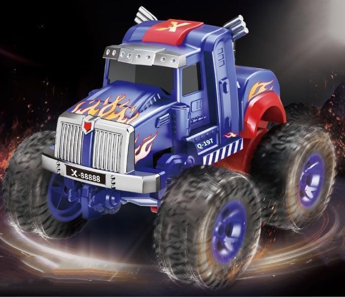 Image of SUPER TOY Remote Control Transform Car 360 Deformation RC Robot Truck One Click Convertible Racing Car for Kids Boys Birthday Gift