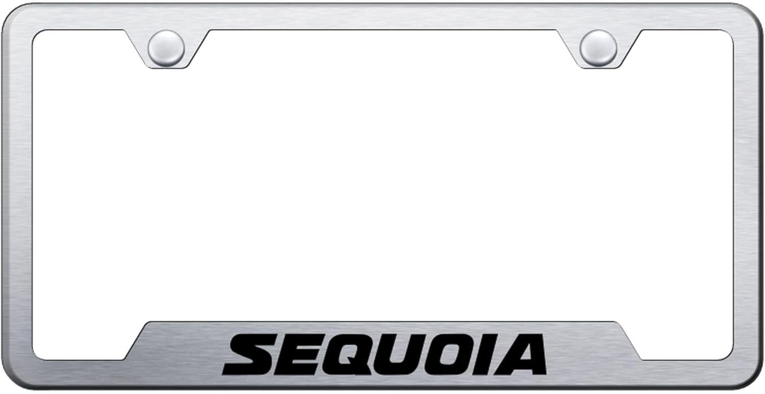 Au-TOMOTIVE GOLD Logo Cut-Out License Plate Frame for Toyota Sequoia (Black)