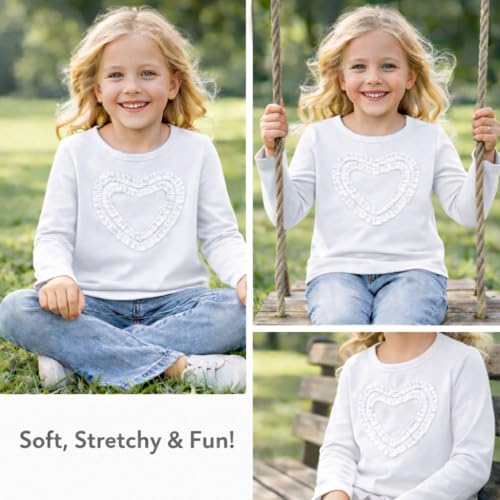 Image of Girls' Heart-Shaped Long Sleeve T-Shirt