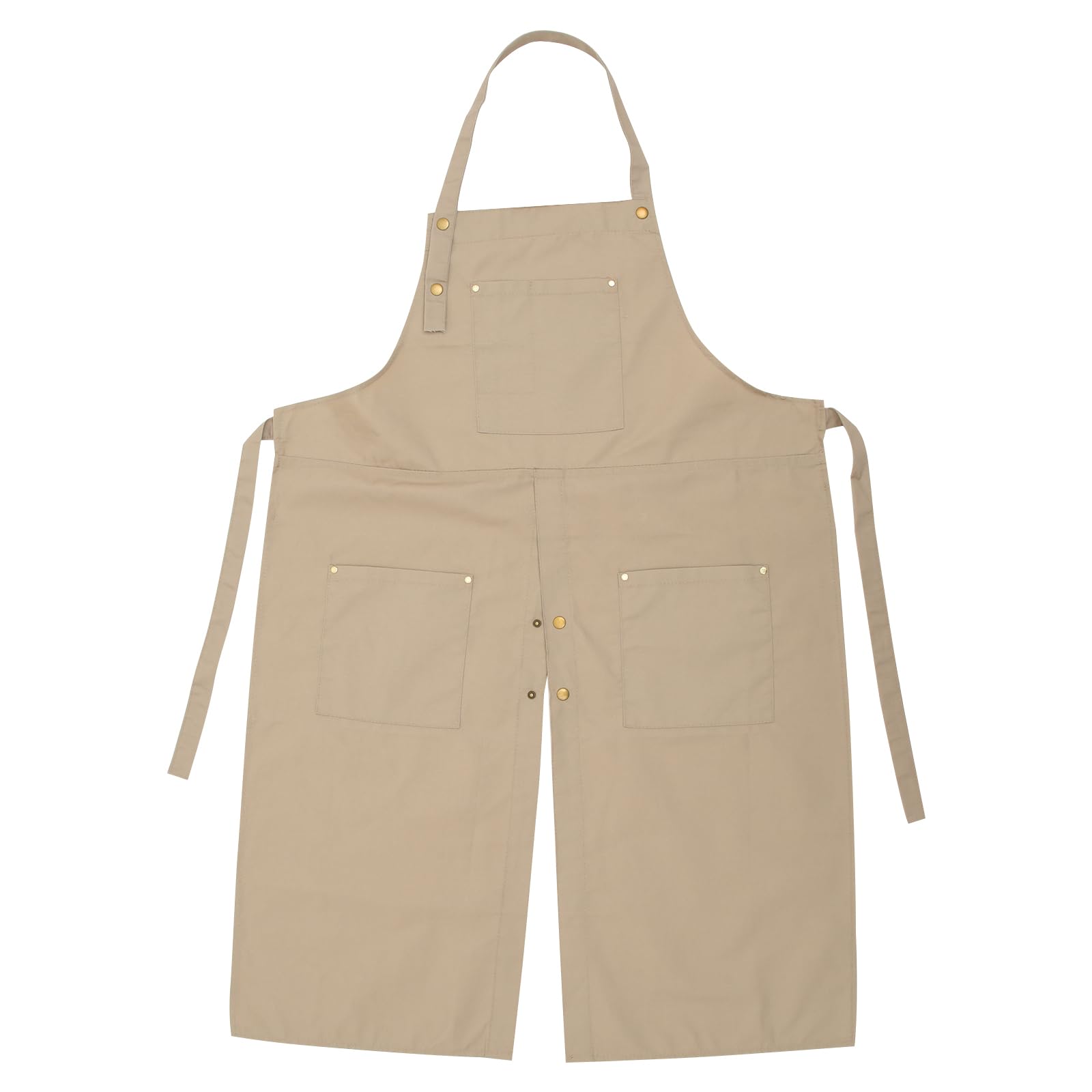 SEWACC Canvas Apron, Chef Apron with Adjustable Straps and Large Pockets for Pottery Artist Ceramic Coveralls Cooking Baking Gardening