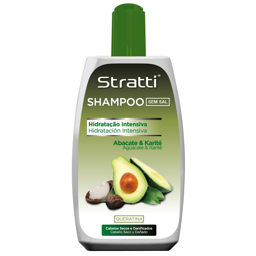 Pack Mantenimiento Stratti Aguacate & Keratina con Manteca de Karité 6 productos - Champú sin sal + Mascarilla + Acondicionador + Crema de Peinar + Carga de tratamiento + Gorra térmica