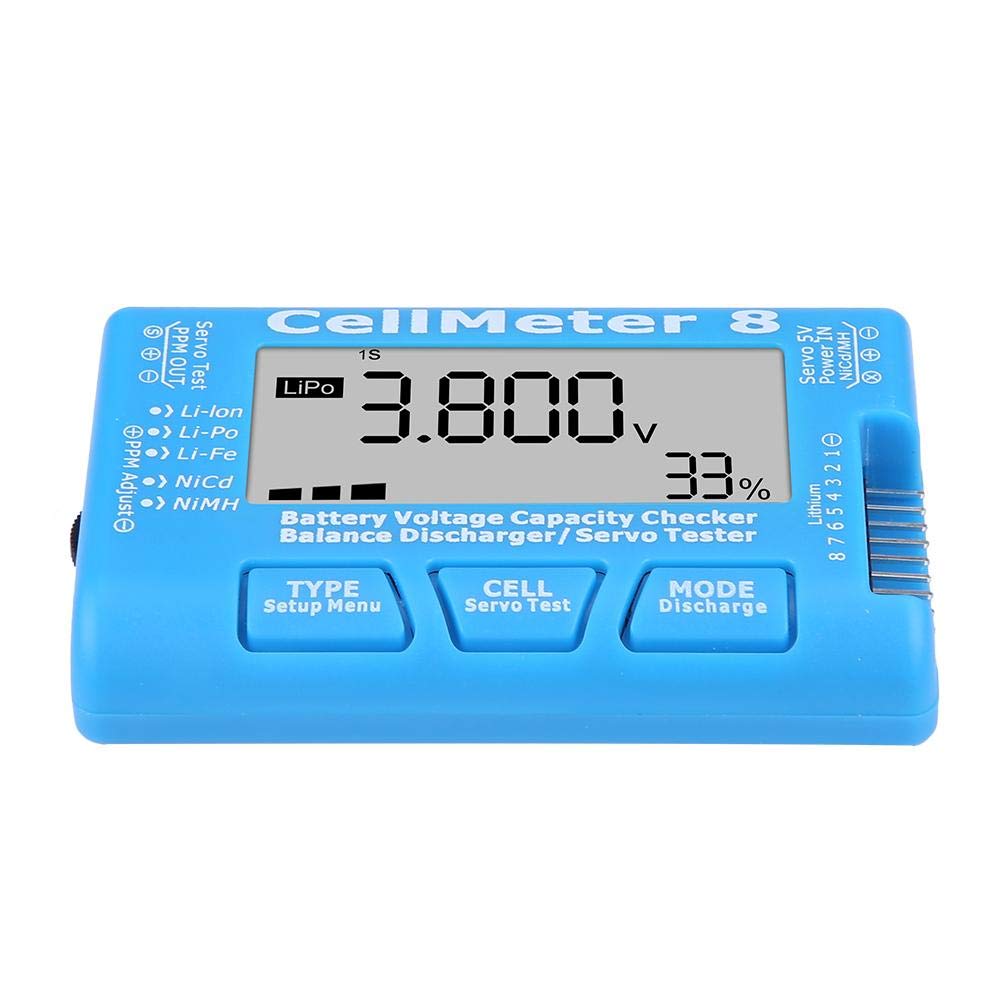Cyfrowy kontroler akumulatora, CellMeter 8 Tester serwo LiPo Li ION
