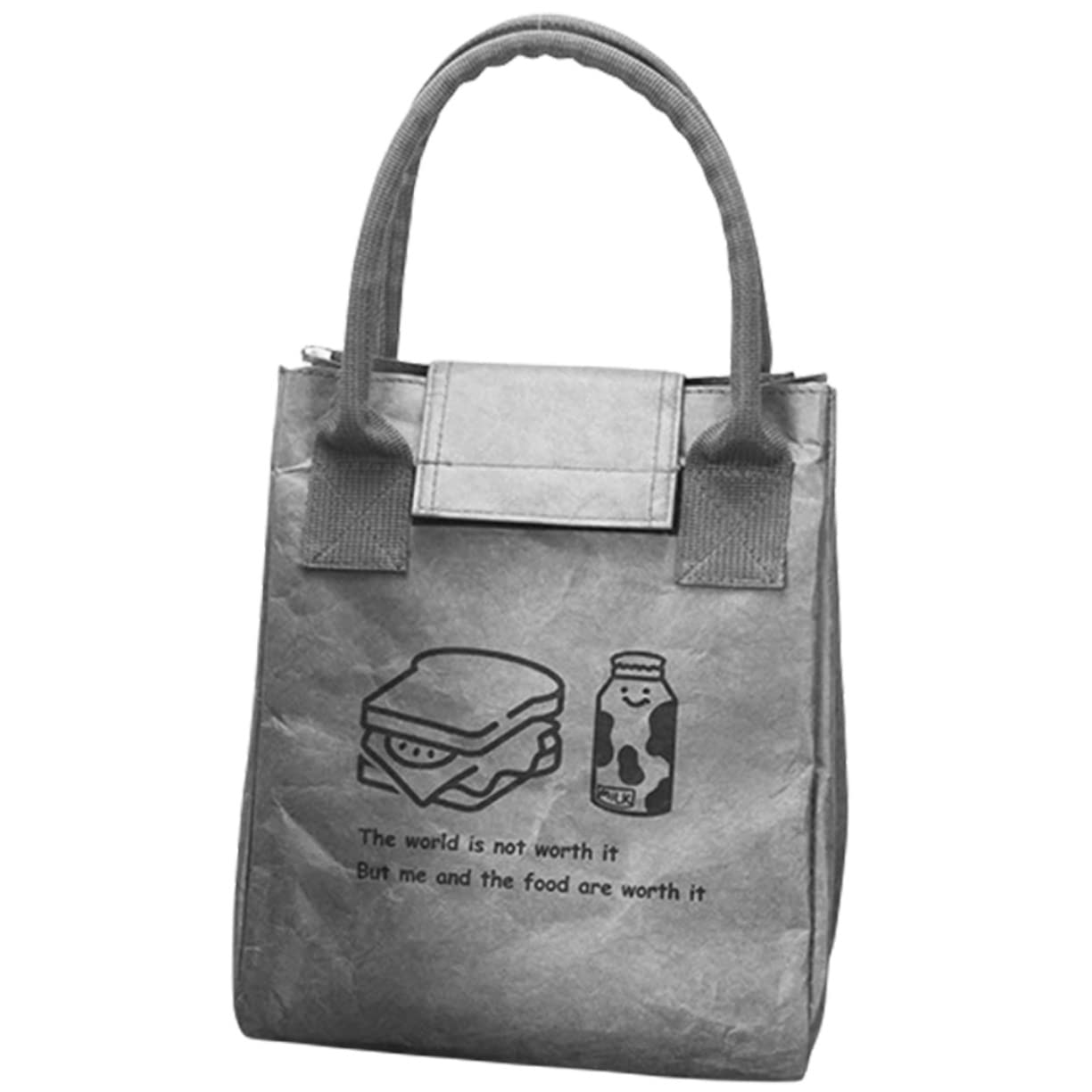 Cabilock 3piezas Bolsa De Almuerzo Aislante Reusable Para Llevar Comida Fiambrera Kraft Gran Capacidad Para Picnic y Trabajo