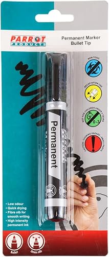 Parrot Products Bullet Tip Permanent Marker, Carded Black