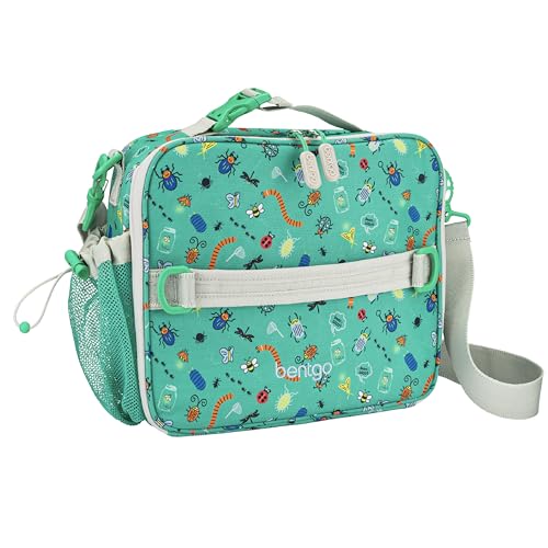Bentgo Kids Lunch Bag - Durable, Double-Insulated Lunch Bag for Kids 3+; Holds Lunch Box, Water Bottle, & Snacks; Easy-Clean Water-Resistant Fabric & Multiple Zippered Pockets (Bug Buddies) -  92086870