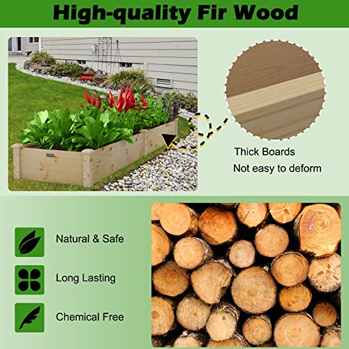 Giantex-Raised-Garden-Bed-95-Lx24-Wx10-H-Outdoor-Wood-Planter-Box-for-Vegetables-Flowers-Herbs-Fruits-Easy-Assembly-Wooden-Planter-Raised-Bed-for-Backyard-Garden-Lawn Giantex Raised Garden Bed 95 Lx24 Wx10 H Outdoor Wood Planter Box for Vegetables Flowers Herbs Fruits Easy Assembly Wooden Planter Raised Bed for Backyard Garden Lawn