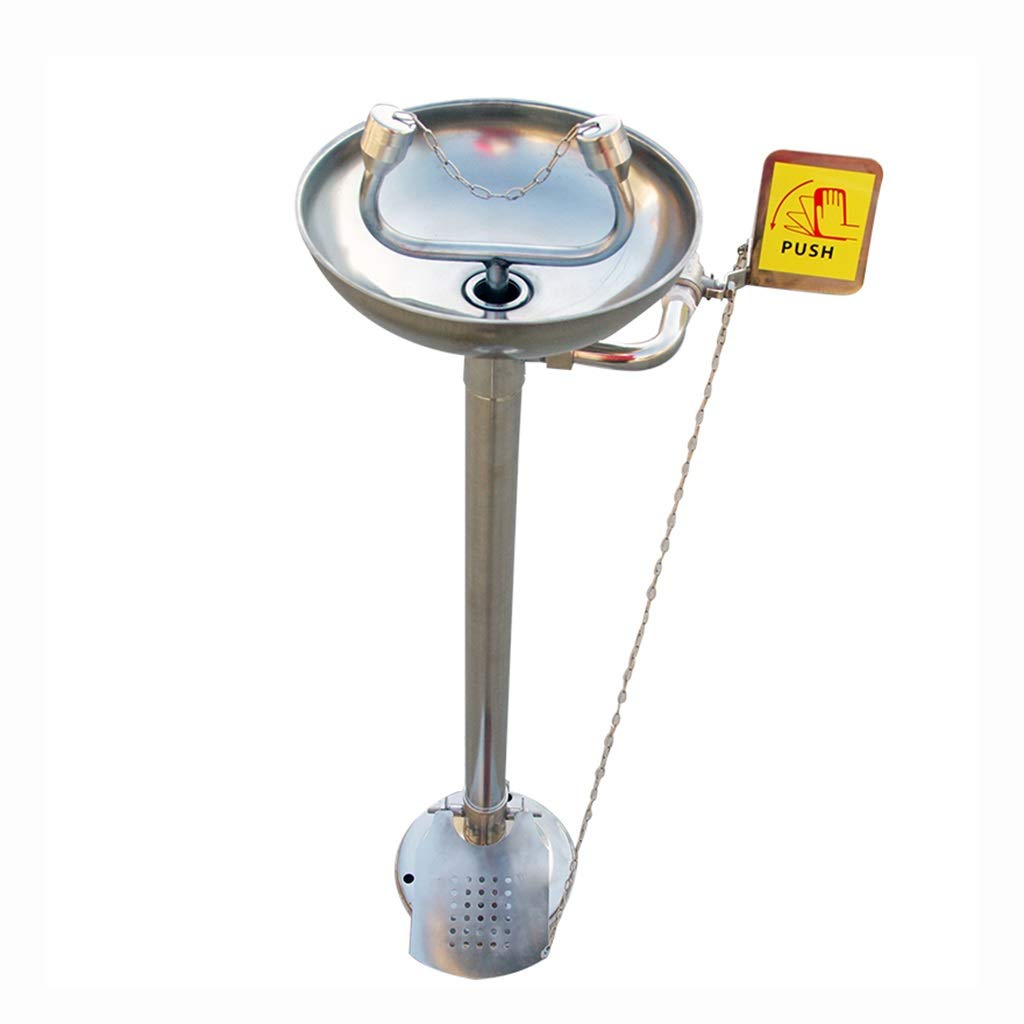Estación lavaojos, Ducha lavaojos de Emergencia de Acero Inoxidable SS304, Sistema de Ducha Facial para solución lavaojos (Estilo 1)