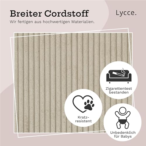 Lycce Kissenbezug Cordstoff Beige 40x40 cm - Hochwertige & Langlebige Kissenhülle für Dekokissen, Ideal für Sofa & Bett – Bild 5