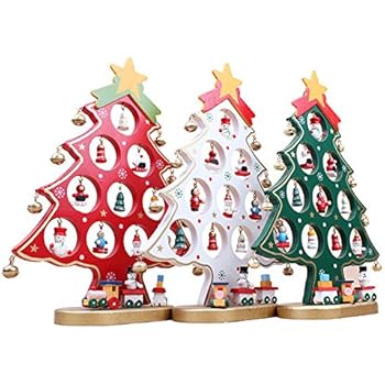 Rosenice Arbre De Noel Mini Sapin De Noel En Bois Avec Suspensions Decoration Rouge Un Piece Amazon Fr Bricolage