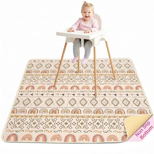 Basumee Splat Mat for Under High Chair, Waterproof &amp; Mess-Proof Floor Mat