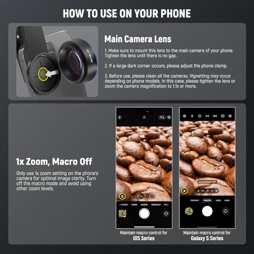 NEEWER Basics 15x Macro Phone Lens Kit with 37mm Lens Clamp, HD Camera Accessories Compatible with iPhone Samsung Android Smartphone, LS-69