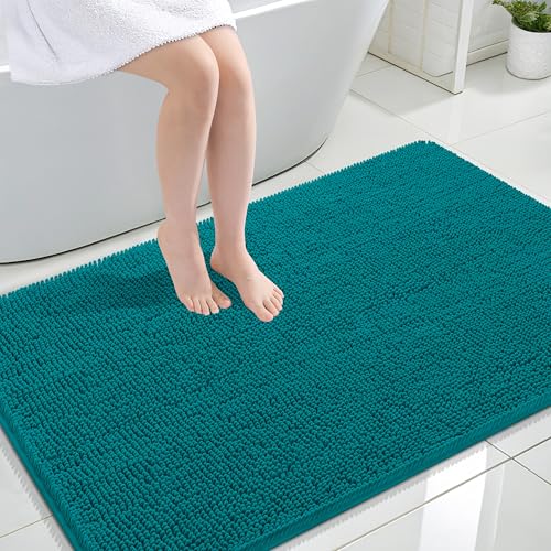 Image of OLANLY Large Bathroom Rugs 44x32, Extra Soft Absorbent Chenille Bath Rugs, Rubber Backing Quick Dry, Machine Washable Bath Mats for Bathroom Floor, Tub and Shower, Home Decor Accessories, Deep Lake
