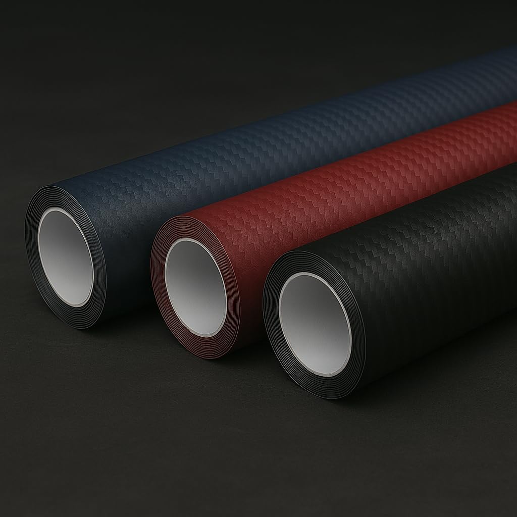 Rollo De Vinilo Negro Fibra De Carbono Mate 3d Para Auto | Cuotas Sin Interés