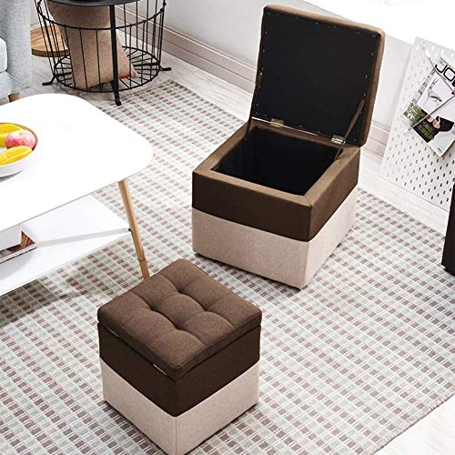 Poufs tabourets multifonctions carrés avec boîtes de rangement intégrées - 6