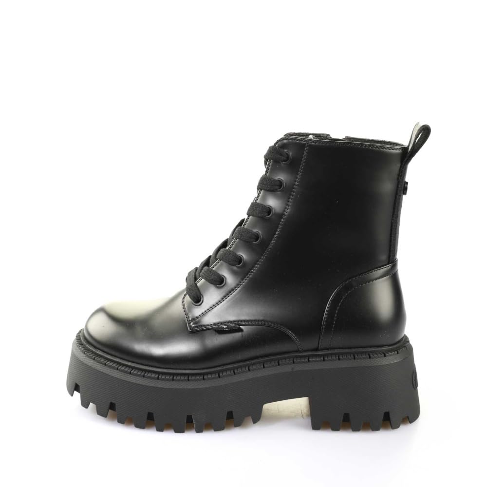 Buffalo Aspen Lace Up - Schwarz Kunstleder Weite Normal