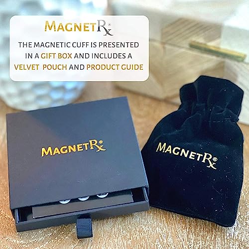 Magnetrx® Magnetic Bracelet Cuff - Twisted Cable Stainless Steel Bangle Magnetic Bracelets - Elegant Golf Bracelet Men & Women (Gunmetal | Medium) #TOP5