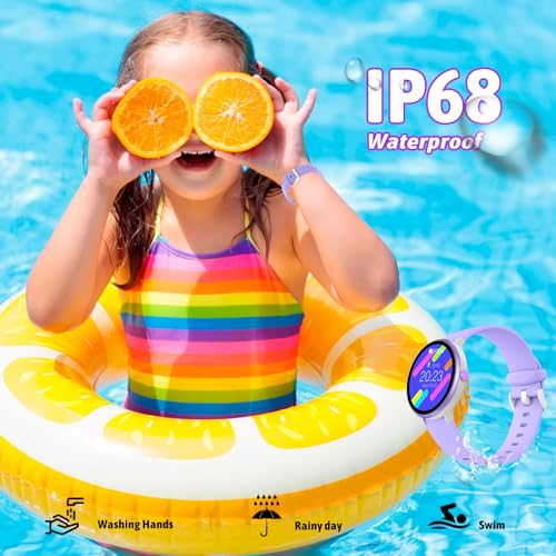 Smartwatch Niñas Niños Android iOS Reloj Inteligente IP68 Morado 6