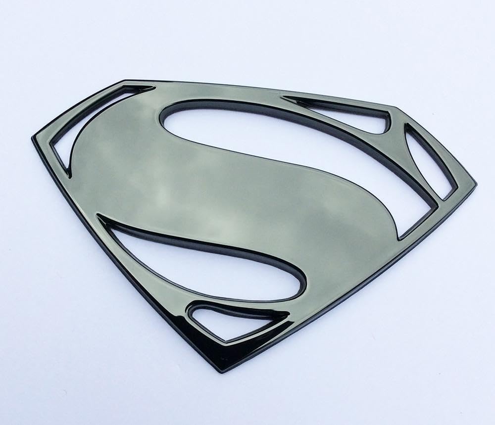 Fan Emblems Superman 3D Car Badge (Classic Logo - Black, Red, Yellow and Chrome)