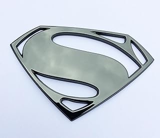 Fan Emblems Superman 3D Car Badge - Batman v Superman: Dawn of Justice Logo (Black Chrome)