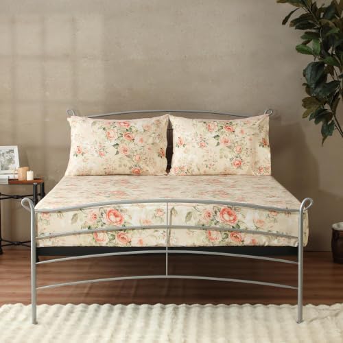 Image of Bedsheet Set | GOTS Certified 100% Organic Cotton Percale | 200 TC | Breathable & Skin-Friendly (King, Rosette)