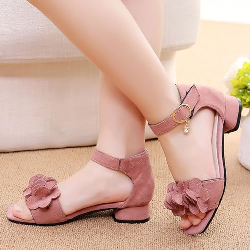 IWIHMIV Girls Dress Shoes Kids Heels for Girls Boys Girls Sandals Open-toe Adjustable Straps Thick Heel Sandals Summer Sandals2