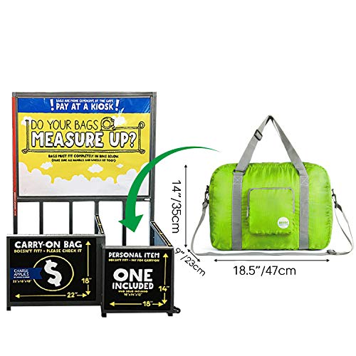 Wandf Foldable Travel Duffel Bag Luggage Sports Gym, Green