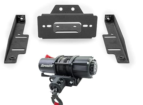 2012 rzr 900 xp accessories - SuperATV Black Ops 3500 lb Winch with Winch Mounting Plate for 2011-2014 Polaris RZR XP 900 | 2012-2014 RZR XP 4 900 | 3/16