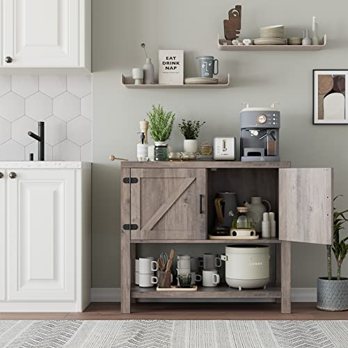 Hostack Console Table Sofa Table With 2 Cabinets, Narrow Entryway Table With Storage Shelf, Farmhouse Entry Sofa Tables Buffet Sideboard For Kitchen, Entry Way, Foyer, Dining Room, Grey #TOP1