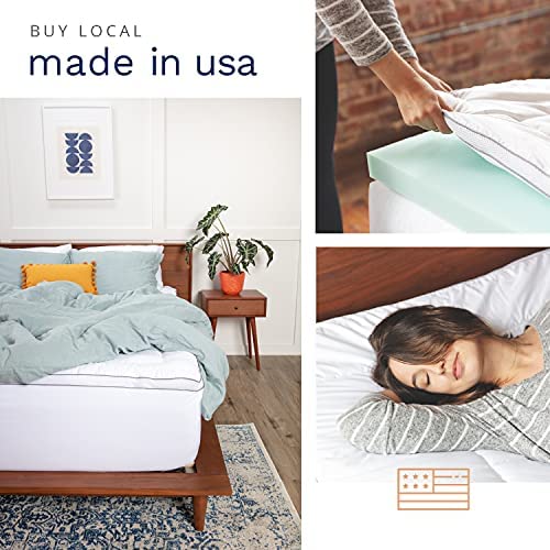 Viscosoft 4 Inch Pillow Top Memory Foam Mattress Topper Twin - Made In Usa - Serene Lux Dual Layer Mattress Pad #TOP1