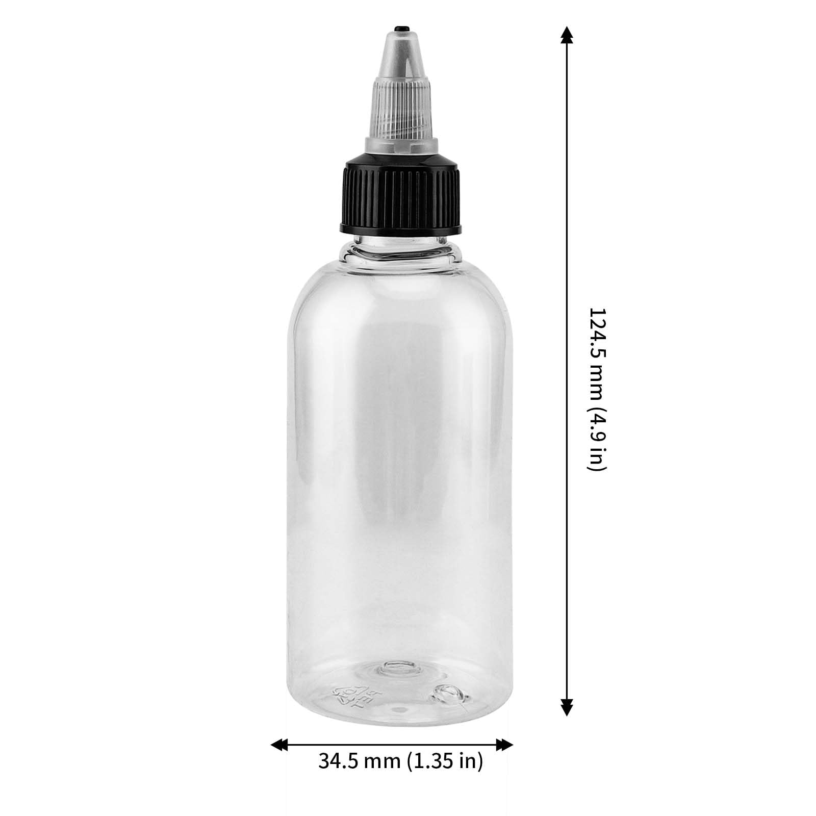 JAPCHET Lot de 100 flacons presseurs vides en plastique de 60 ml avec bouchon à visser, flacons souples transparents pour condiments pour huile, ketchup, moutarde, sauces, vinaigrette, art, travaux