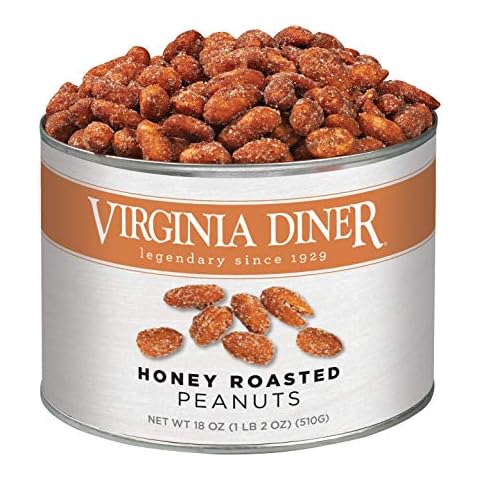 Virginia Diner - Gourmet Extra Large Honey Roasted Virginia Peanuts, 18 Ounce Tin Cover