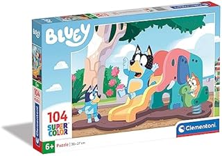 Clementoni - Bluey Supercolor Puzzle-Bluey-104 Kawałki Dzieci 6 Lat, Puzzle Kreskówki-Made in Italy, Wielobarwny, 27171