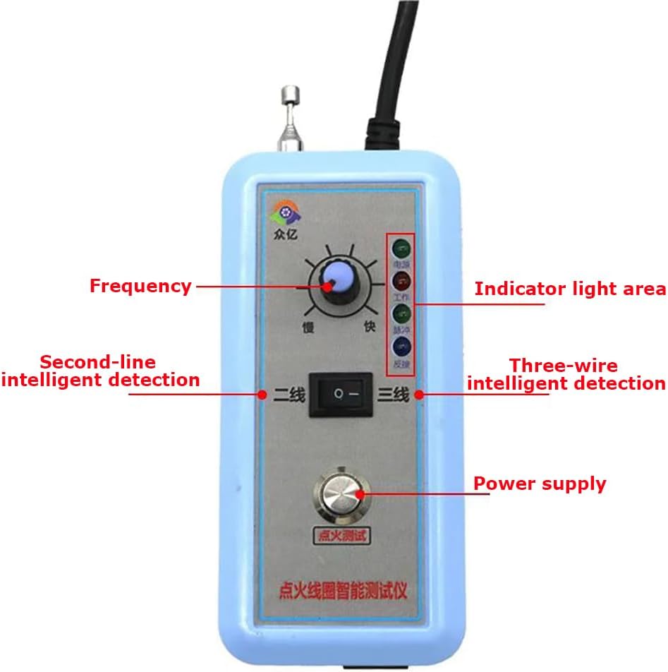 12V/24V Universal Ignition Coil Tester Engine Spark Plug Diagnostic Tool for Car, Truck