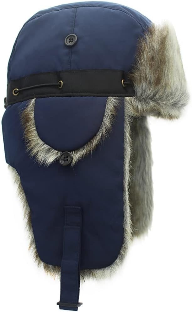 Winter Hat Bomber Men with Earmuffs to Keep Warm and Thicken Ski Windproof Men's Russian