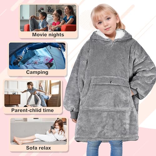Image of Catalonia Oversized Hoodie Blanket Sweatshirt, Comfortable Sherpa Giant Pullover with Large Front Pocket for Adults Men Women Teenagers Wife Girlfriend