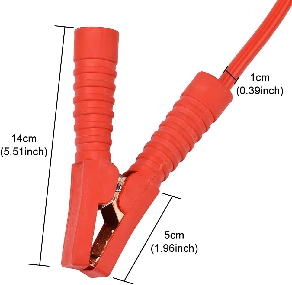 JSCARLIFE 1 Gauge 13ft Heavy Duty Jumper Cables - 2000A Peak Commercial Grade Booster Cables for Trucks/SUVs | Pure Copper Clamps, Extreme Temperature Resistant (with Bag)