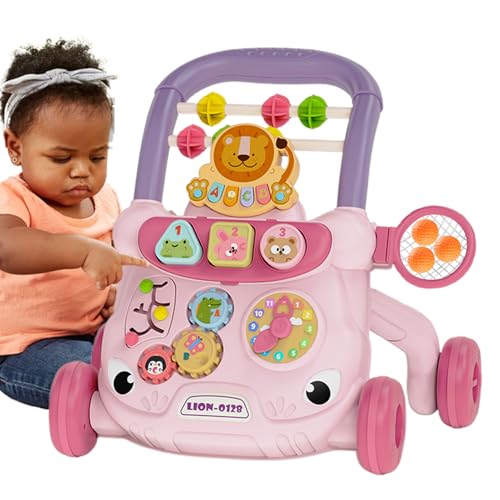 Andador para bebés con pasamanos - ABS PP 16.14x12.99x15.35 pulgadas | Push Walker Anticaída Antivuelco Ayuda para caminar multifuncional | Ayudante de pie para niños y niñas de Acción de Gracias