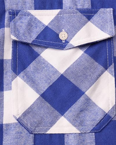 Image of Alimens & Gentle Men's Button Down Regular Fit Long Sleeve Plaid Flannel Casual Shirts