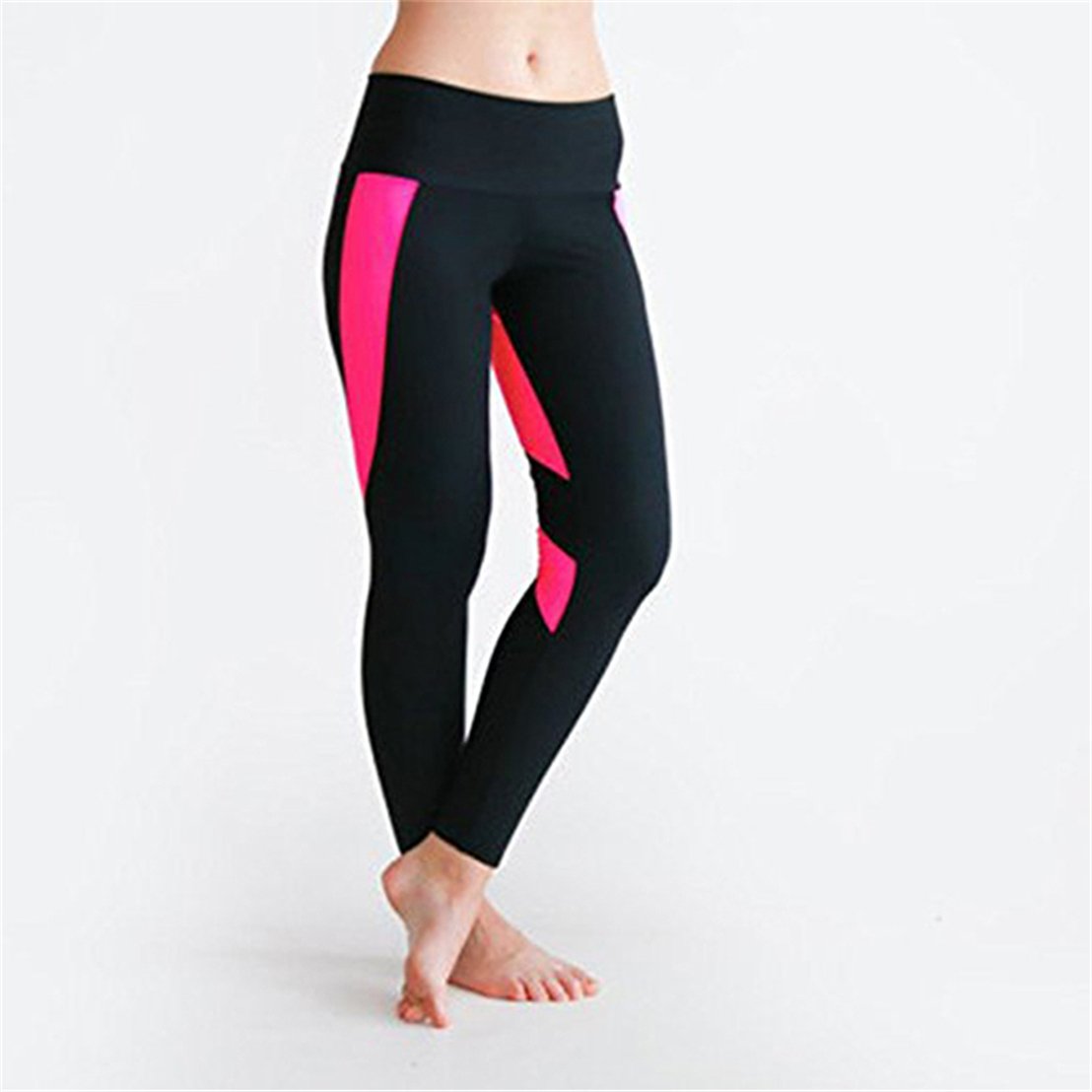 Leggings Donna Alta Qualità Per Palestra, Corsa E Yoga - Elasticizzati, Neri, Vita Alta