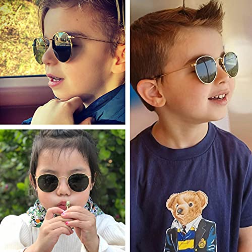 Image of Kids Polarized Sunglasses Classic Metal Frame for Baby Boys Girls Age 0-18, Three Sizes, 100% UV Protection