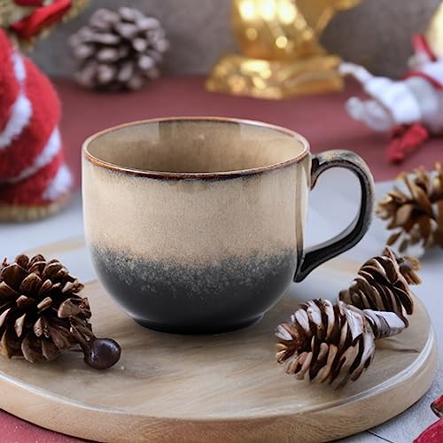 ZPPLD Large Coffee Mug,400ml Ceramics Coffee Cup,Earthenware Mugs,Stoneware Cup,Stoneware Coffees Mugs,Tea Mugs,Porcelain Mug,Cappuccino Cups,Capacity Cups for Office and Home Gift and Present - Image 3