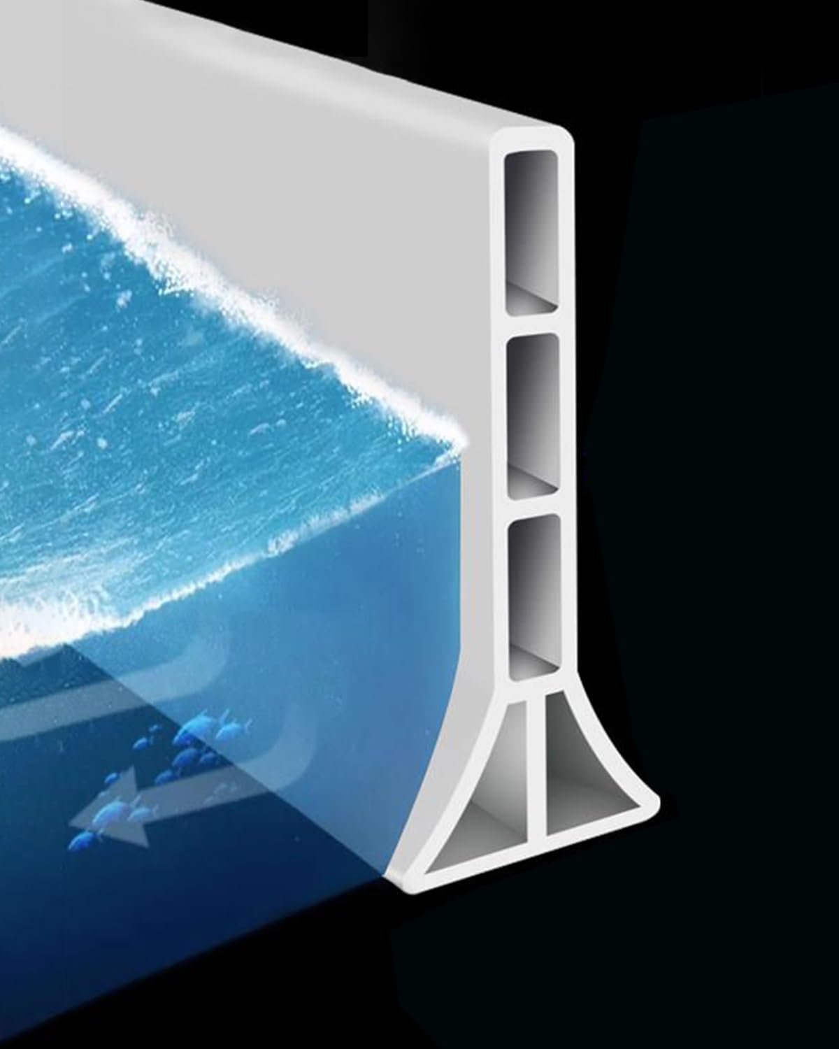 Schwallschutzleiste Dusche Lange Dusch-Wassersperre 10cm flexiblem Silikon