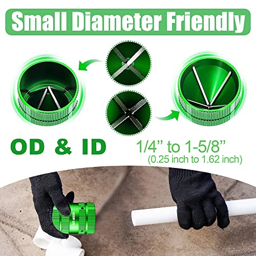 Pipe Reamer Pvc Deburring Tool, [Plumbers Efficient Helper] Copper Deburring Tool Pipe Cleaner, All Metal Pipe Chamfer Tool 1/4" To 1-5/8" Inner Outer For Wide Diameter Range Pipe #TOP3